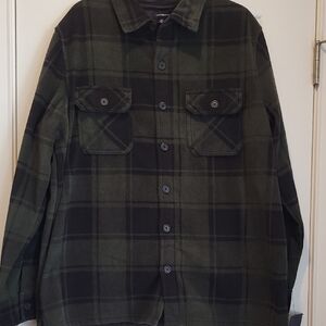 Croft & Barrow Green and Black Plaid Shacket